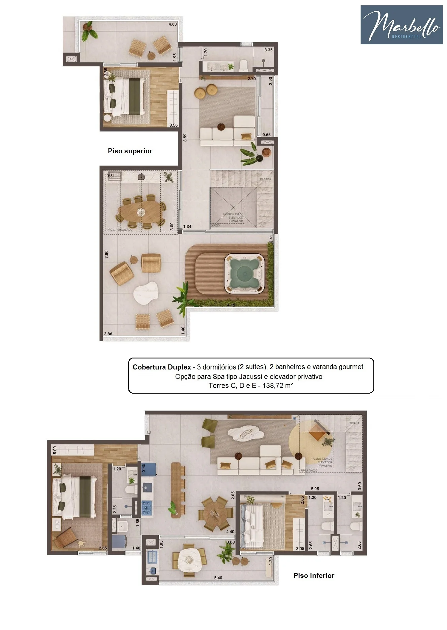Planta Torres C, D e E - Cob 92 e 94 Marbello